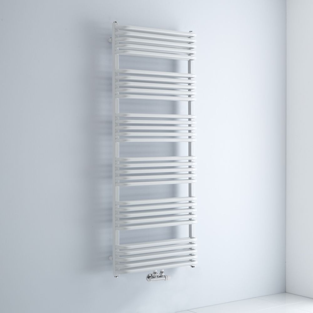 Radiador Toallero - Curvo - con Conexión Central - 1533mm x 600mm - Blanco - Arch