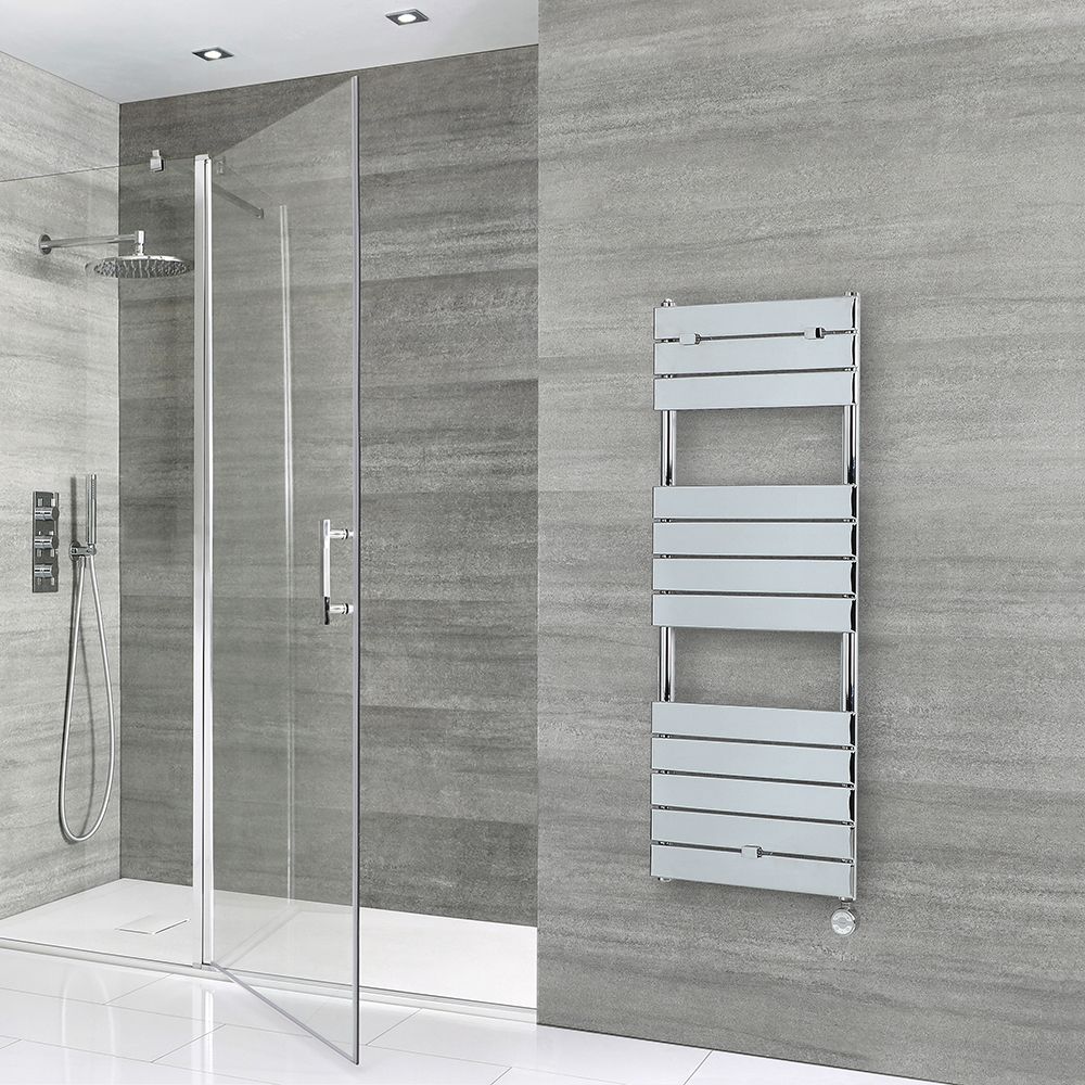 Radiador Toallero Eléctrico Plano - Cromado - 1213mm x 450mm - Lustro