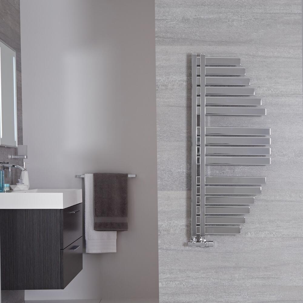 Radiador Toallero de Diseño Vertical - Cromado - 1100mm x 463mm - 333 Vatios - Lazio
