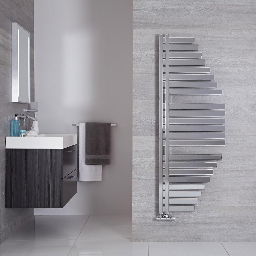 Radiador Toallero de Diseño Vertical - Cromado - 1460mm x 547mm - 458 Vatios - Lazio