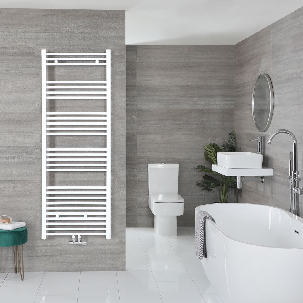 Radiador Toallero Blanco de Conexión Central - 1600mm x 500mm - Neva