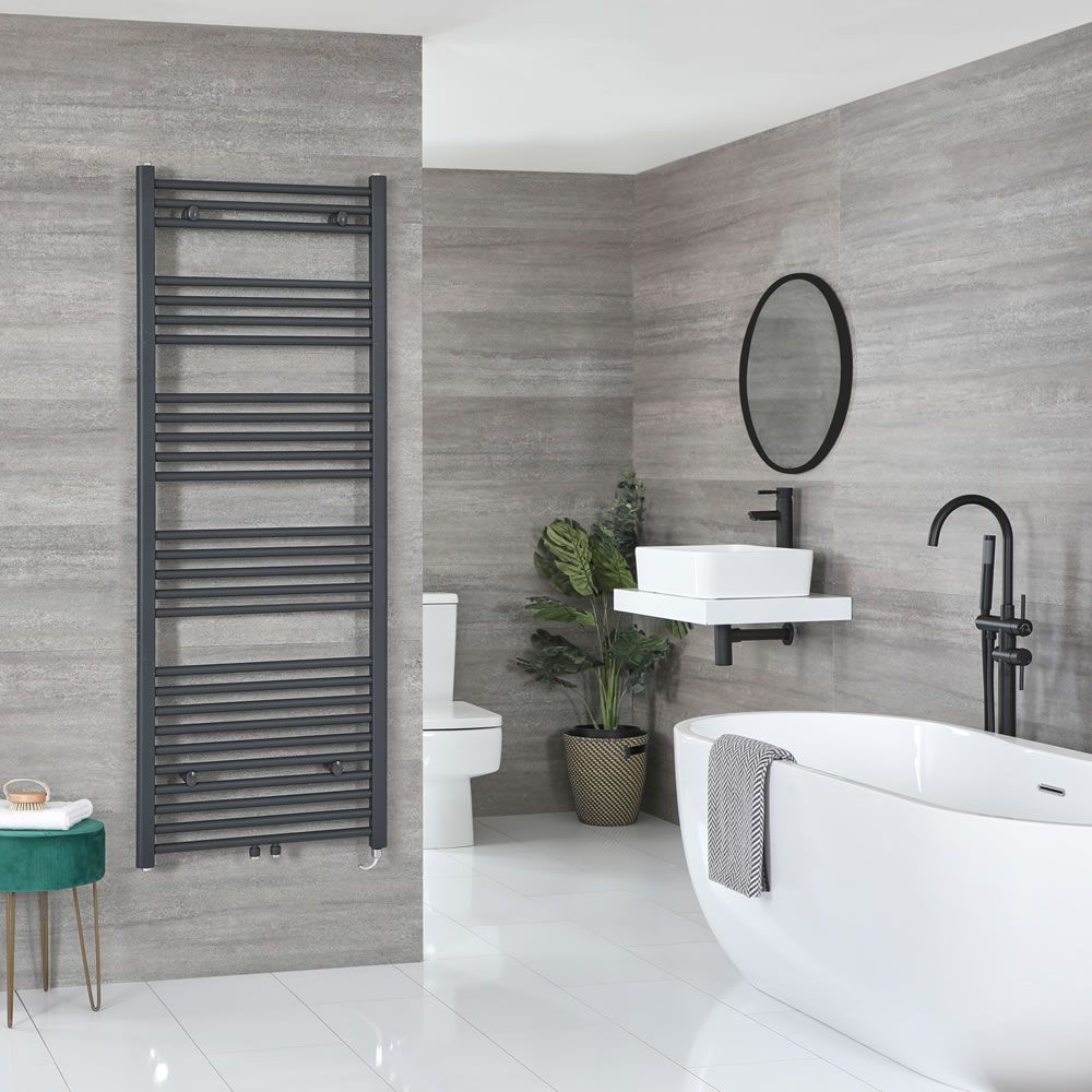 Radiador Toallero Eléctrico Antracita - 1600mm x 600mm - Neva