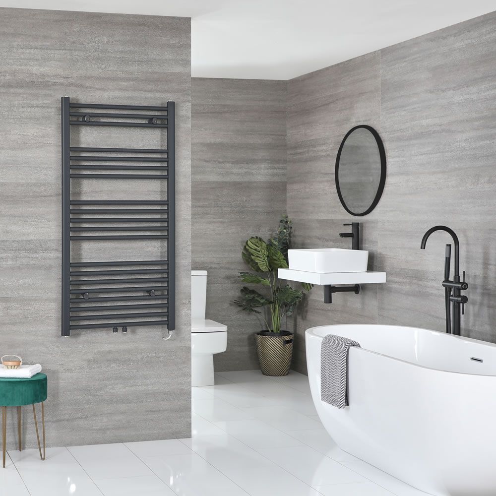 Radiador Toallero Eléctrico Antracita - 1188mm x 500mm - Neva