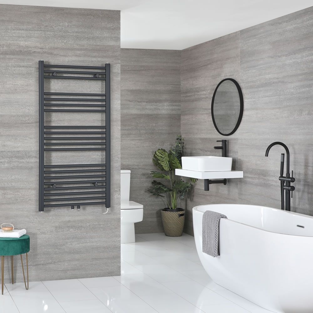 Radiador Toallero Eléctrico Antracita - 1188mm x 600mm - Neva