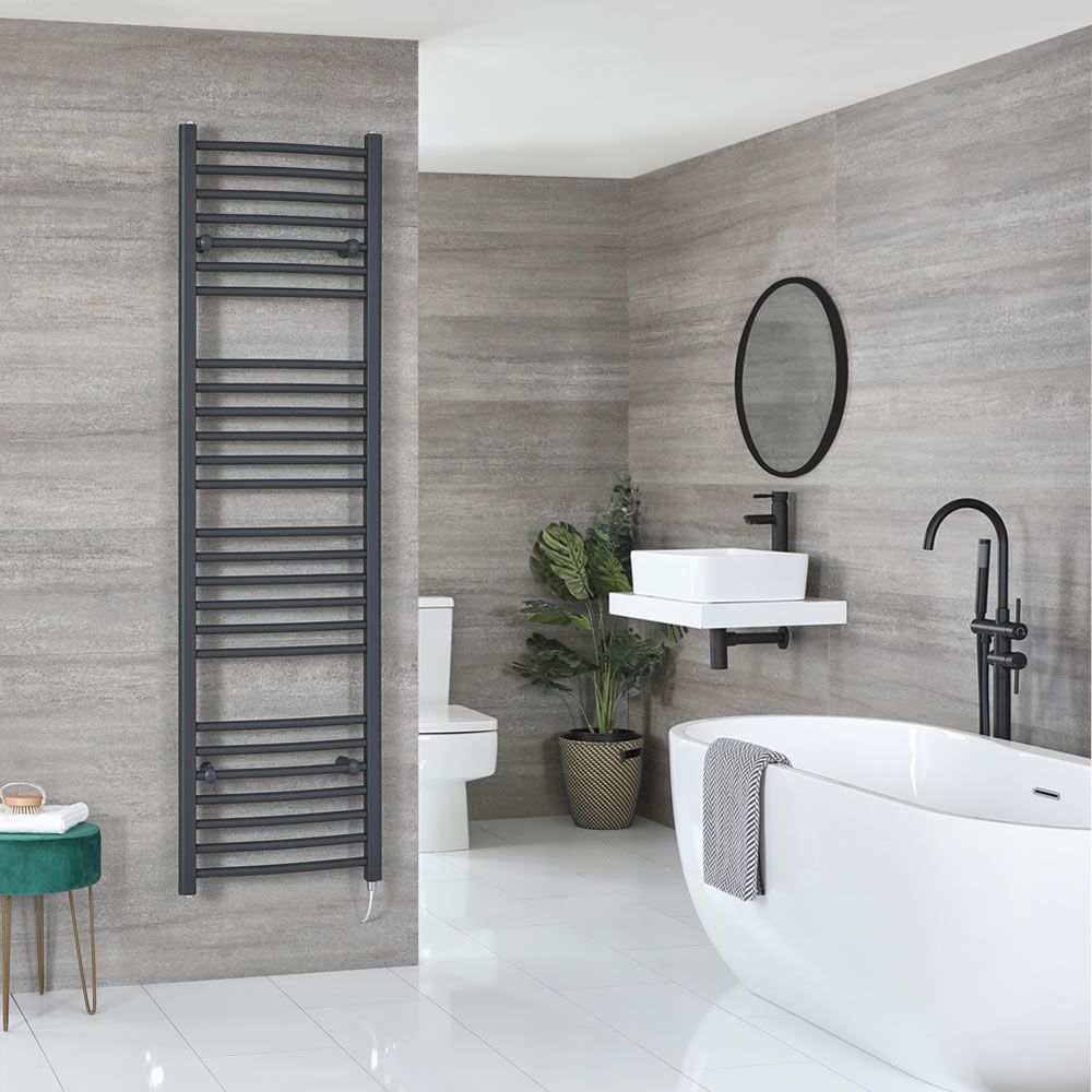 Radiador Toallero Eléctrico Curvo Antracita - 1800mm x 500mm - Artle