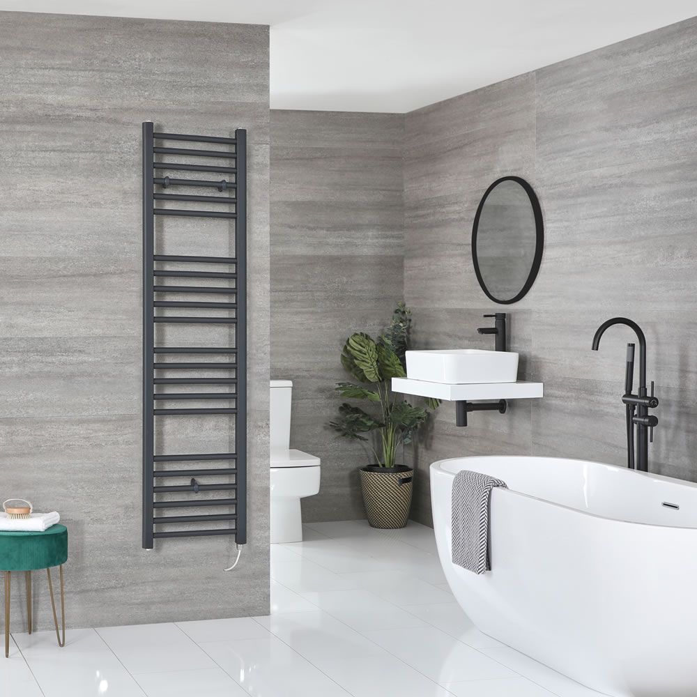 Radiador Toallero Eléctrico Plano Antracita - 1600mm x 400mm - Artle
