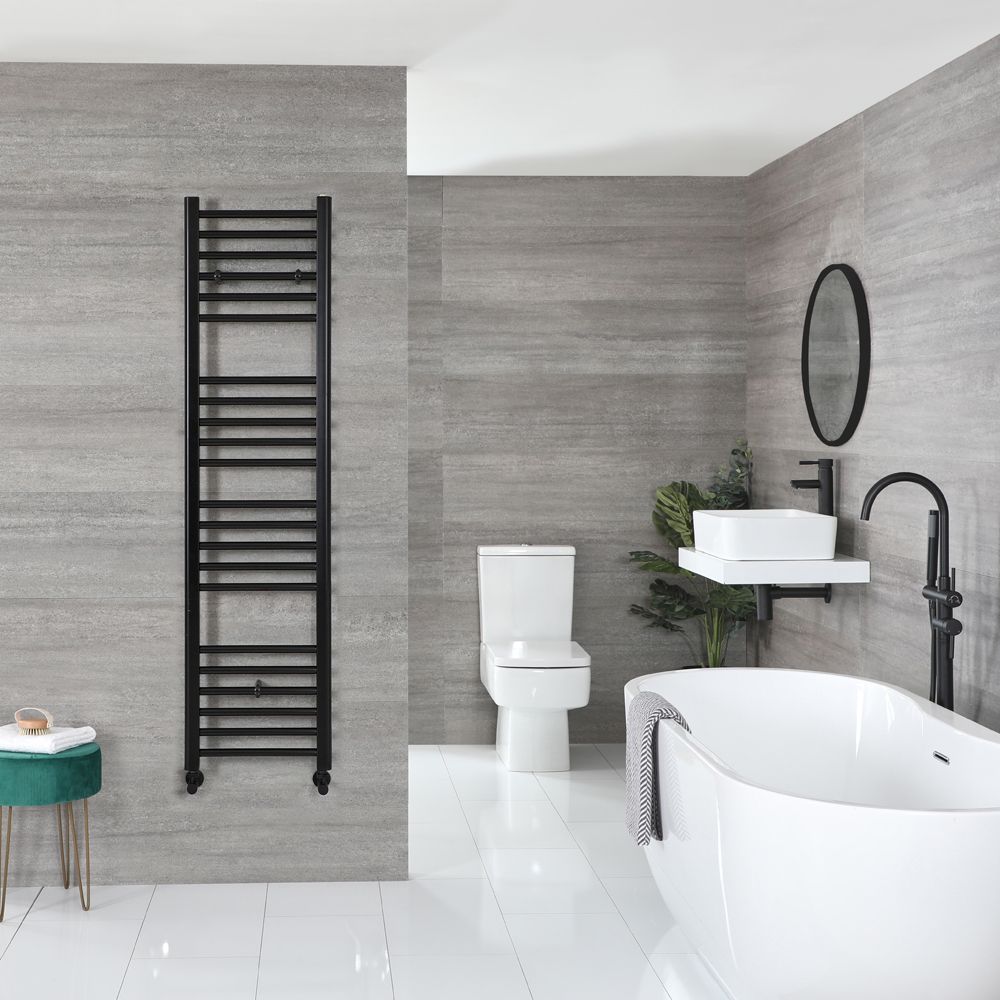 Radiador Toallero Plano Negro con Acabado Mate - 1600mm x 400mm - Nox