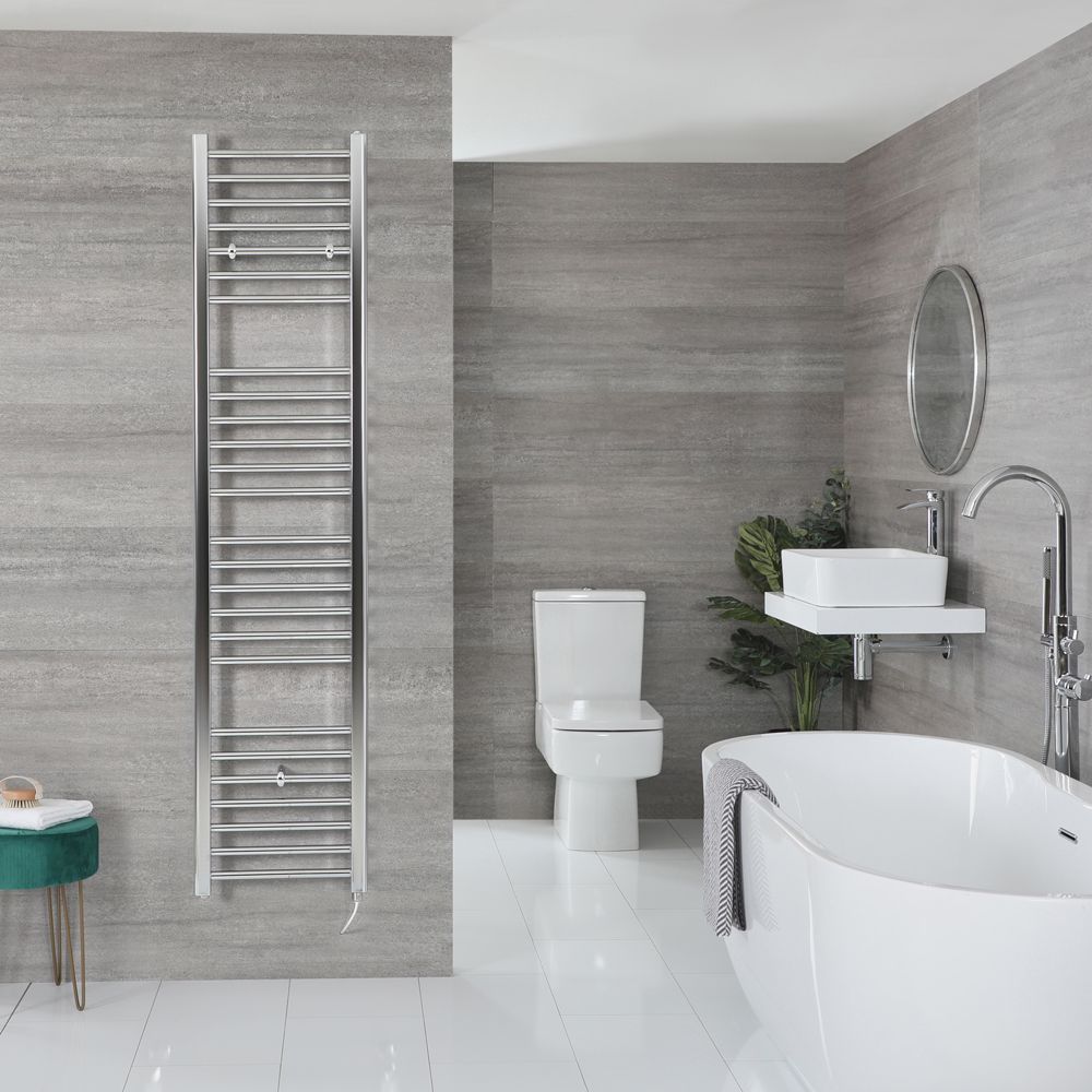 Radiador Toallero Eléctrico Plano Cromado - 1800mm x 400mm - Kent