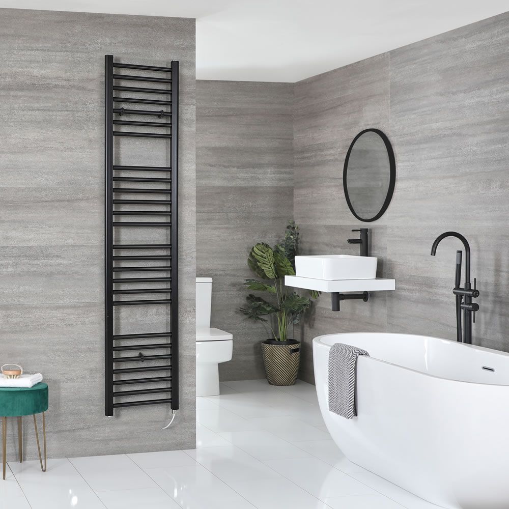 Radiador Toallero Eléctrico Negro Plano - 1800mm x 400mm - Nox