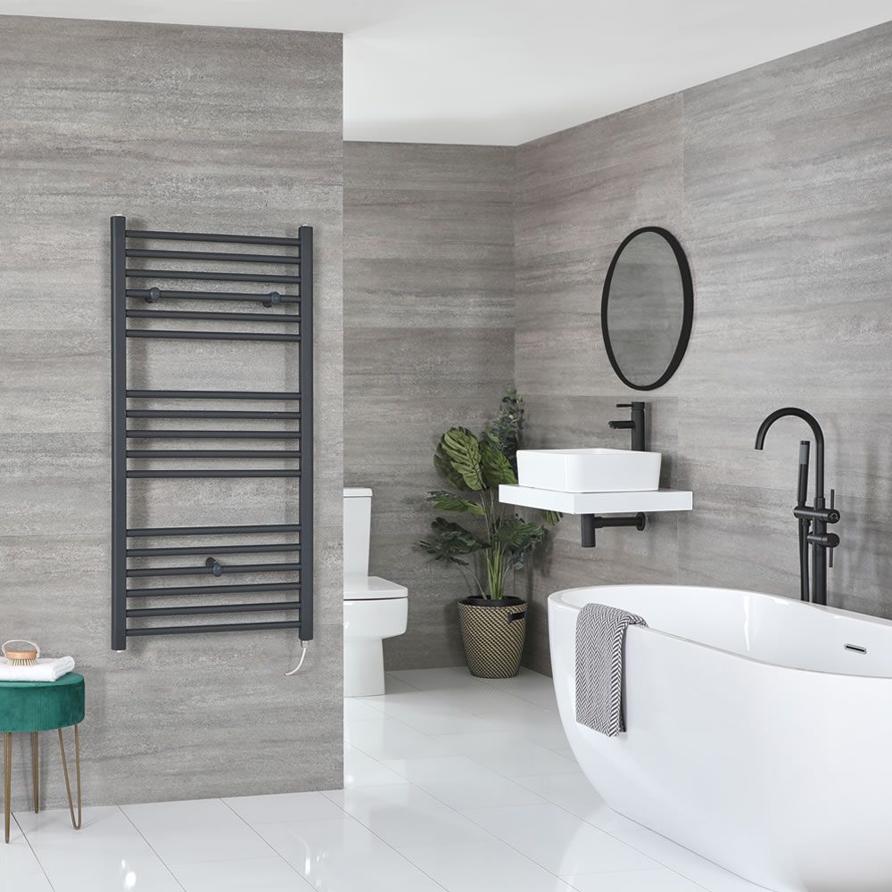 Radiador Toallero Eléctrico Plano Antracita - 1200mm x 600mm - Artle