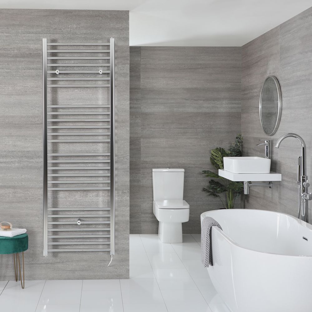Radiador Toallero Eléctrico Plano Cromado - 1800mm x 600mm - Kent