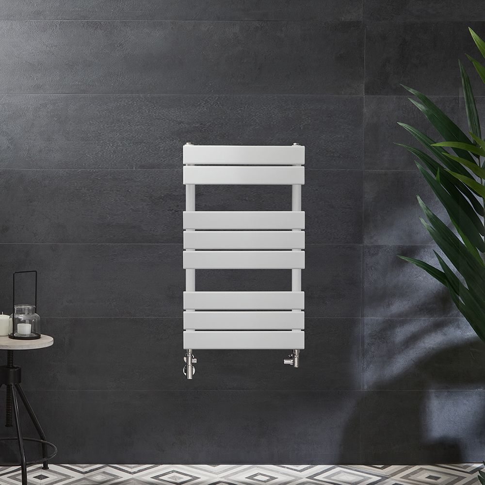 Radiador Toallero Mixto Blanco - 825mm x 450mm - incl. Elemento Eléctrico de 400W y Llaves - Lustro