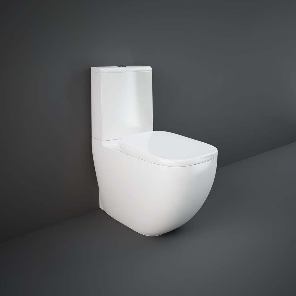 Inodoro Monobloque Sin Brida Moderno Blanco Lúcido con Tapa de Cierre Amortiguado - RAK Illusion x Hudson Reed