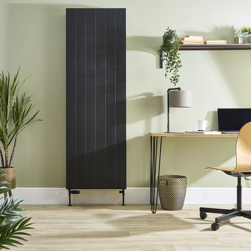 Radiador Convector Vertical con Panel Plano Negro de 1800mm - Tipo 20 - Disponible en Distintas Medidas - Alora
