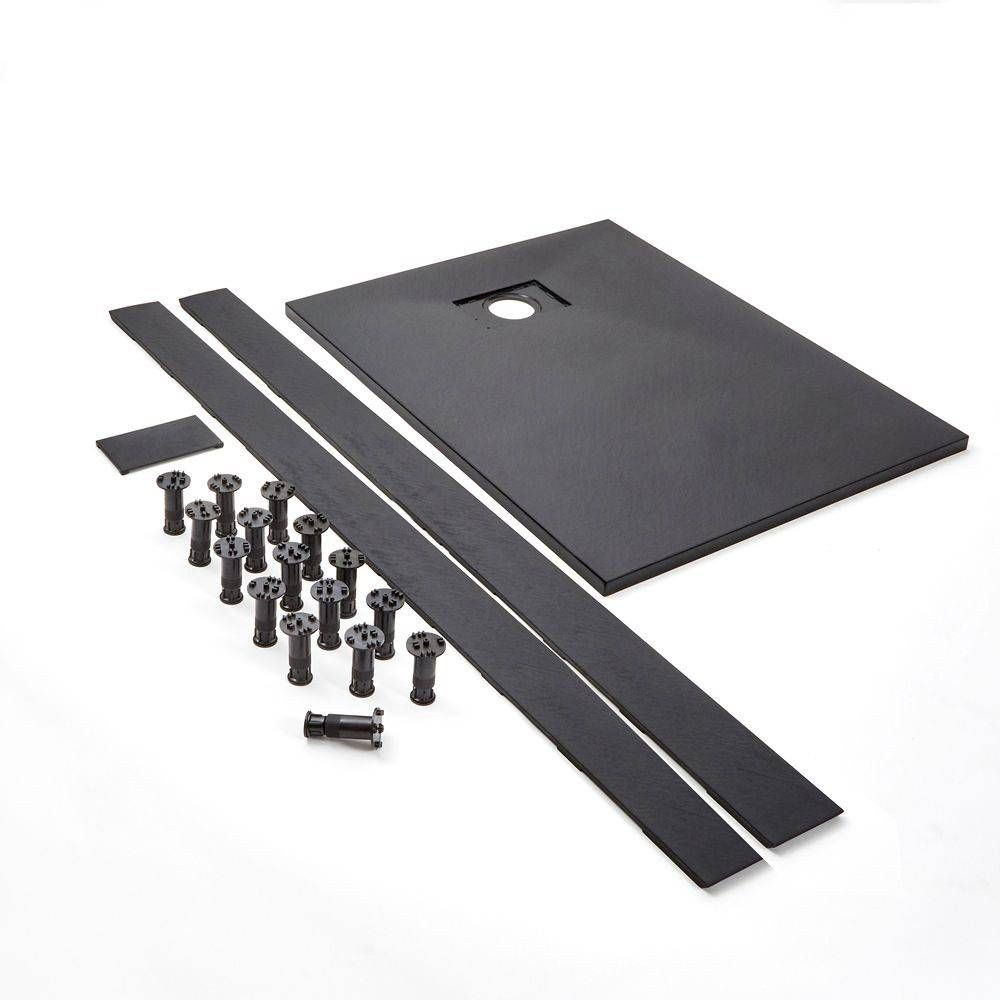 Kit de Elevación para Plato de Ducha con Efecto Piedra Pizarra de Duschwannen – Antracita - Rockwell