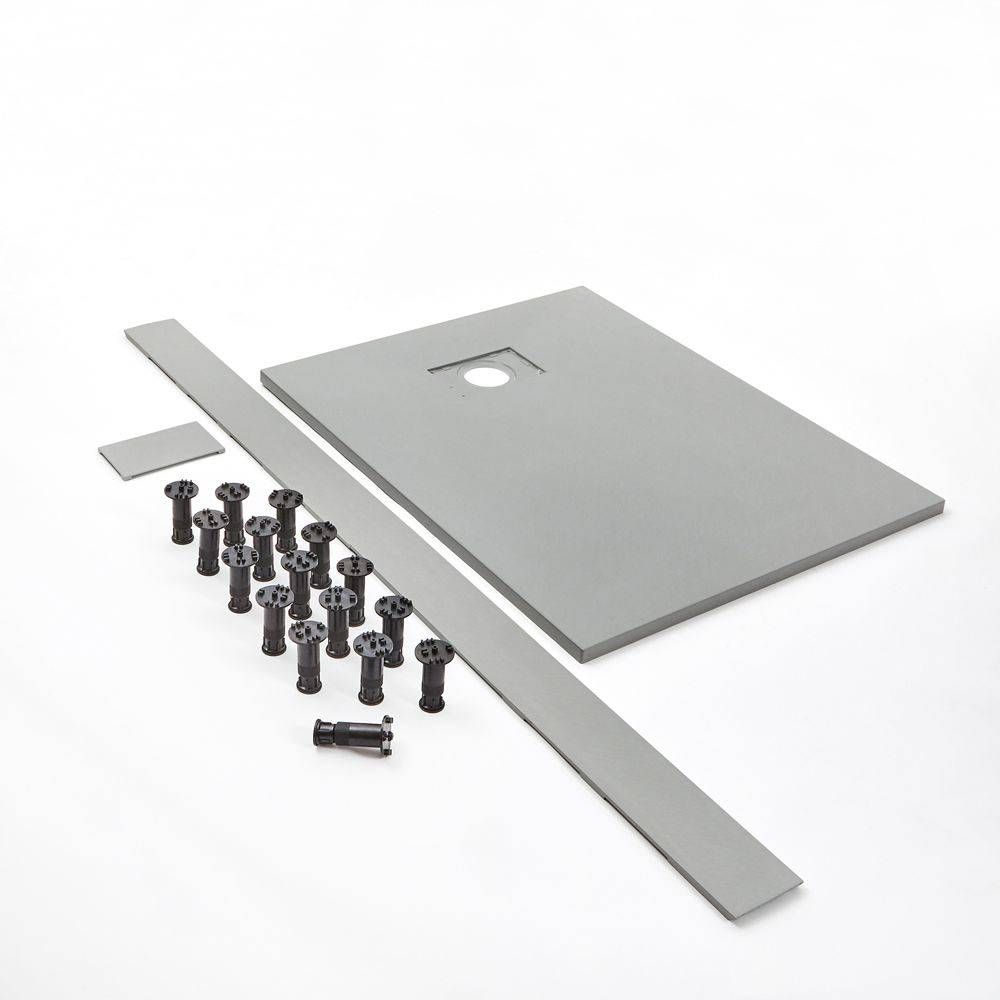 Kit de Elevación para Plato de Ducha con Efecto Piedra Pizarra de Duschwannen – Gris Claro - Rockwell