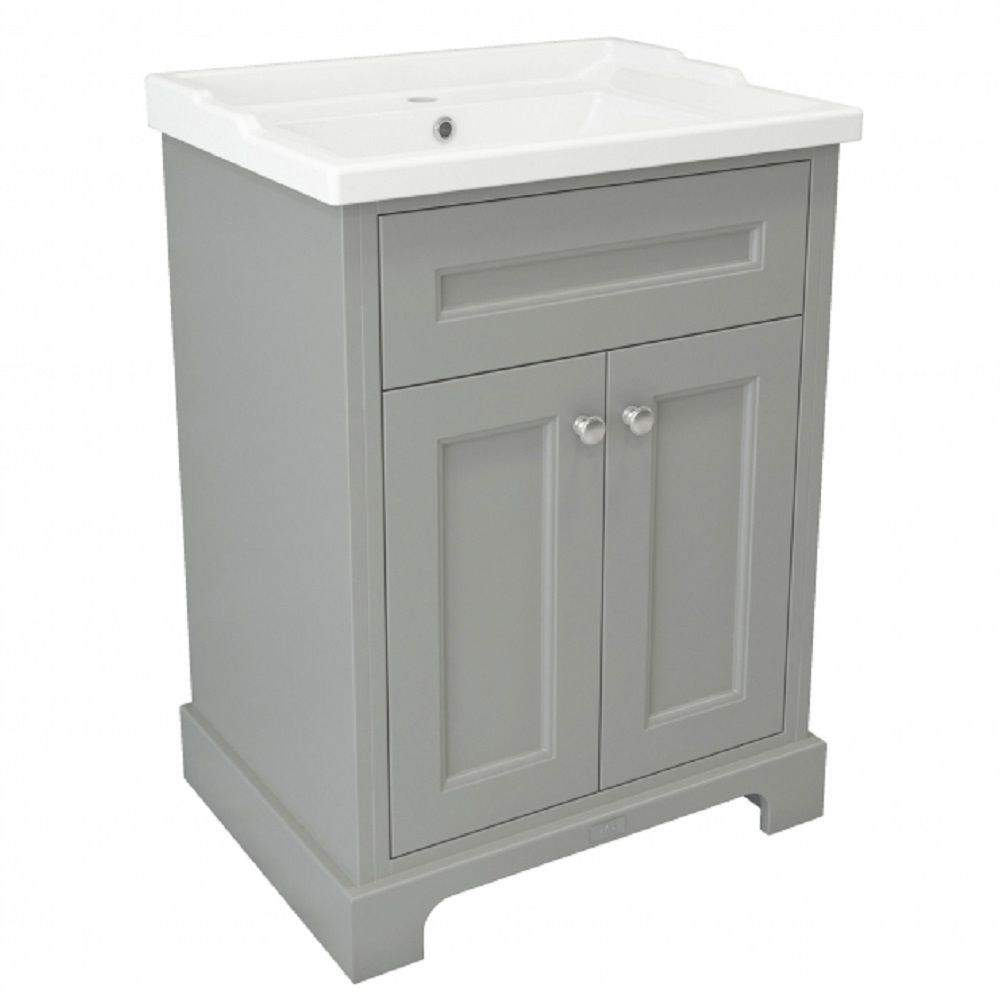 Mueble para Lavabo Tradicional de 600mm Completo con Lavabo - Disponible en Distintos Acabados y con Variedad de Agujeros para la Grifería - RAK Washington x Hudson Reed
