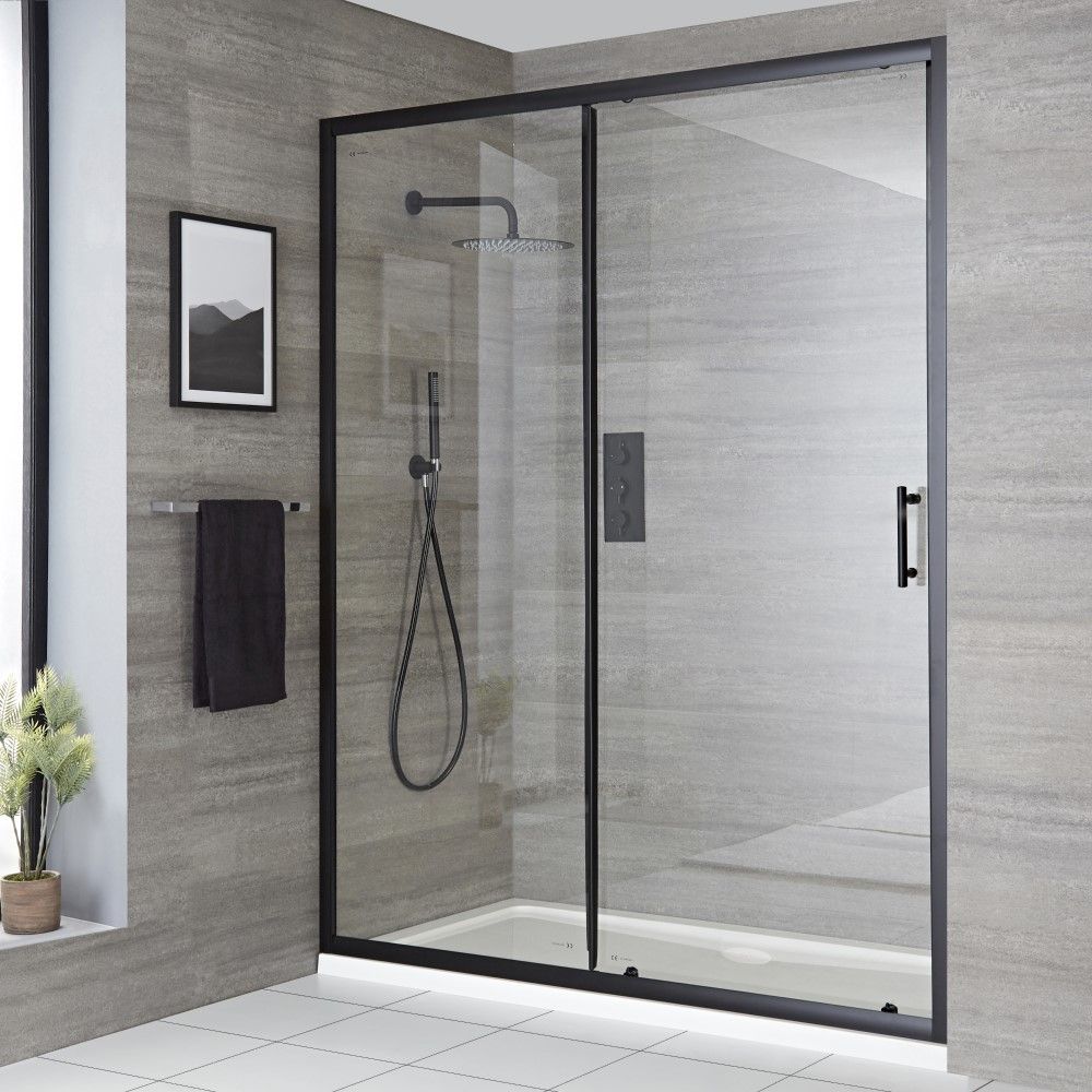 Puerta de Ducha Corredera Frontal Nox con Plato de Ducha  - Disponible en Distintas Medidas