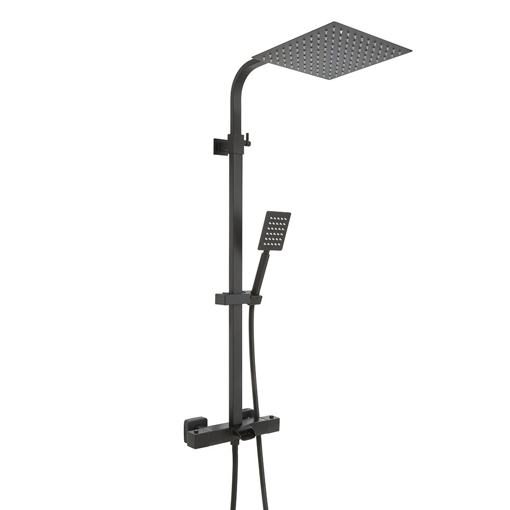 Columna de Ducha con Mezclador Termostático para Bañera en Estilo Moderno Completo con Llenador de Bañera, Alcachofa de Ducha Cuadrada y Telefonillo -  Disponible en Distintos Acabados  - Tolima