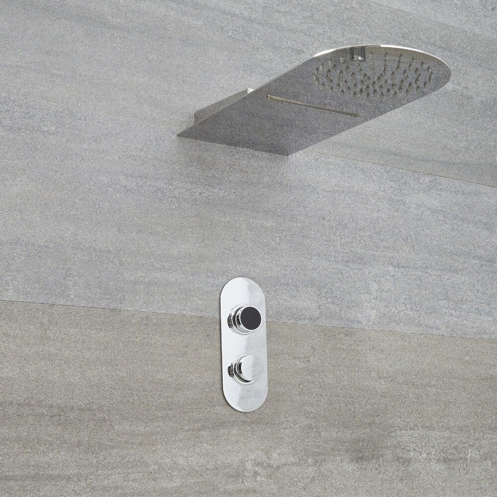 Ducha Digital con Sistema de Control de 2 Salidas con Alcachofa de Ducha de 2 Funciones Efecto Lluvia o Cascada  - Narus