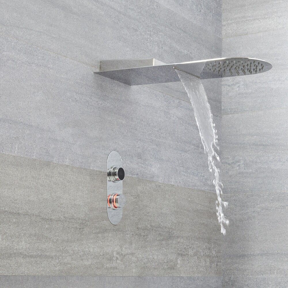 Ducha Digital con Sistema de Control de 2 Salidas con Alcachofa de Ducha de 2 Funciones Efecto Lluvia o Cascada  - Narus