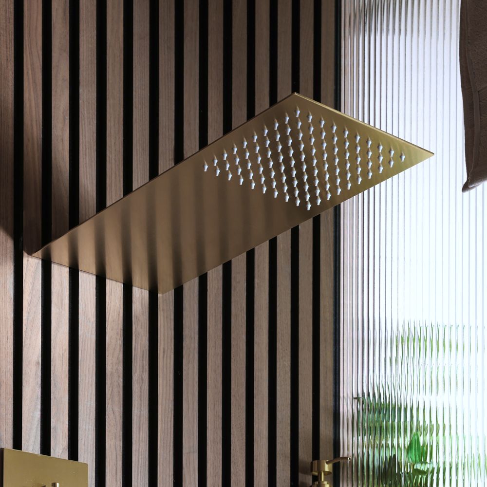 Alcachofa de Ducha Fija Plana - Oro Satinado - Lyra