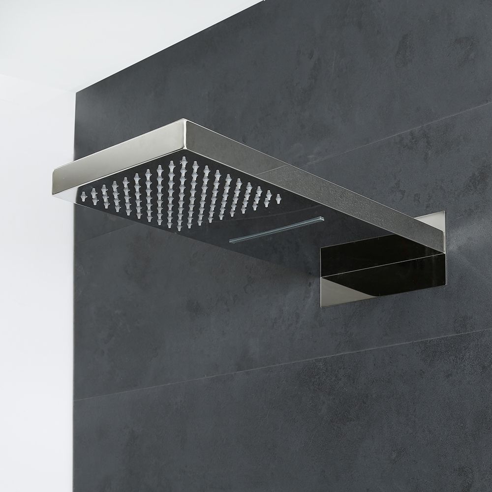 Alcachofa de Ducha Rectangular Función Doble Efecto Lluvia y Cascada de 500 x 200mm  - Kubix