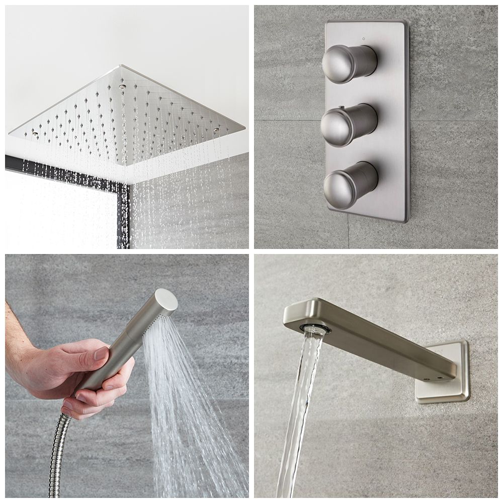 Alcachofa De Ducha Ignite - Níquel Cepillado, 5 Ajustes, Resistente A Manchas, 3-3/4 Pulgadas