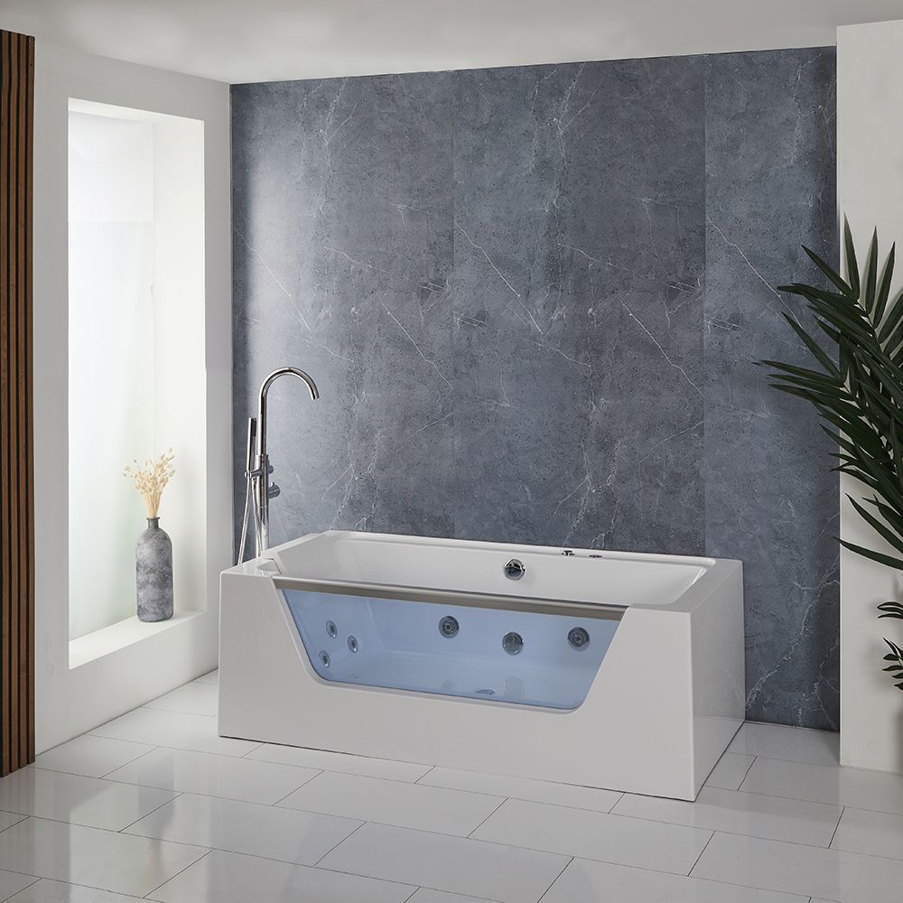 Bañera de Hidromasaje Whirlpool de Doble Respaldo - 1700mm x 800mm - Cromada - Breeze