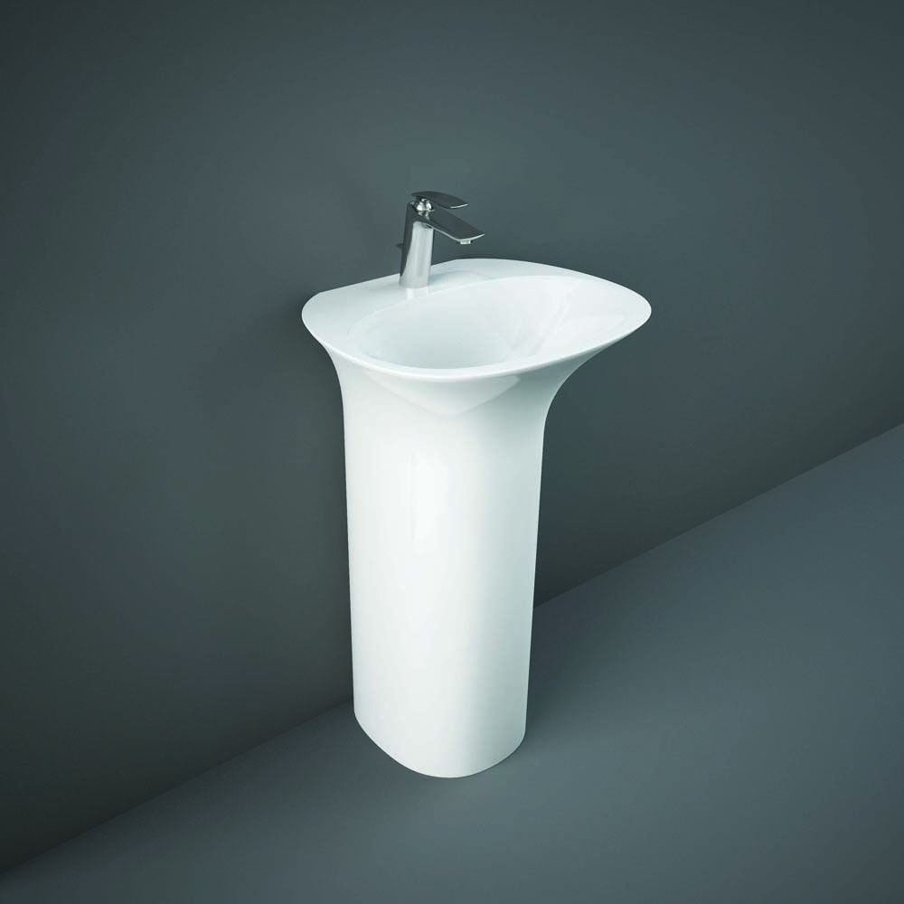 Lavabo Independiente Moderno Blanco Lúcido - 550mm x 460mm (1 Agujero para la Grifería)  - RAK Sensation x Hudson Reed