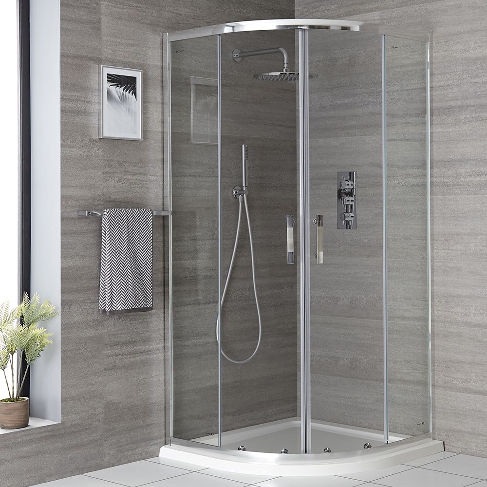 Mampara de Ducha Angular Cromada Portland - Disponible en Distintas Medidas