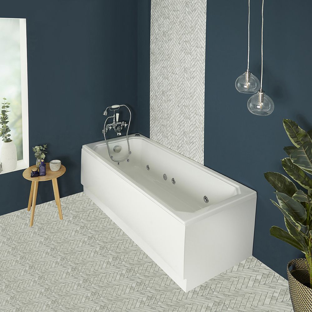 Bañera Tradicional Blanca de Hidromasaje Whirlpool - 1700mm x 750mm - Selección de Faldones - Richmond