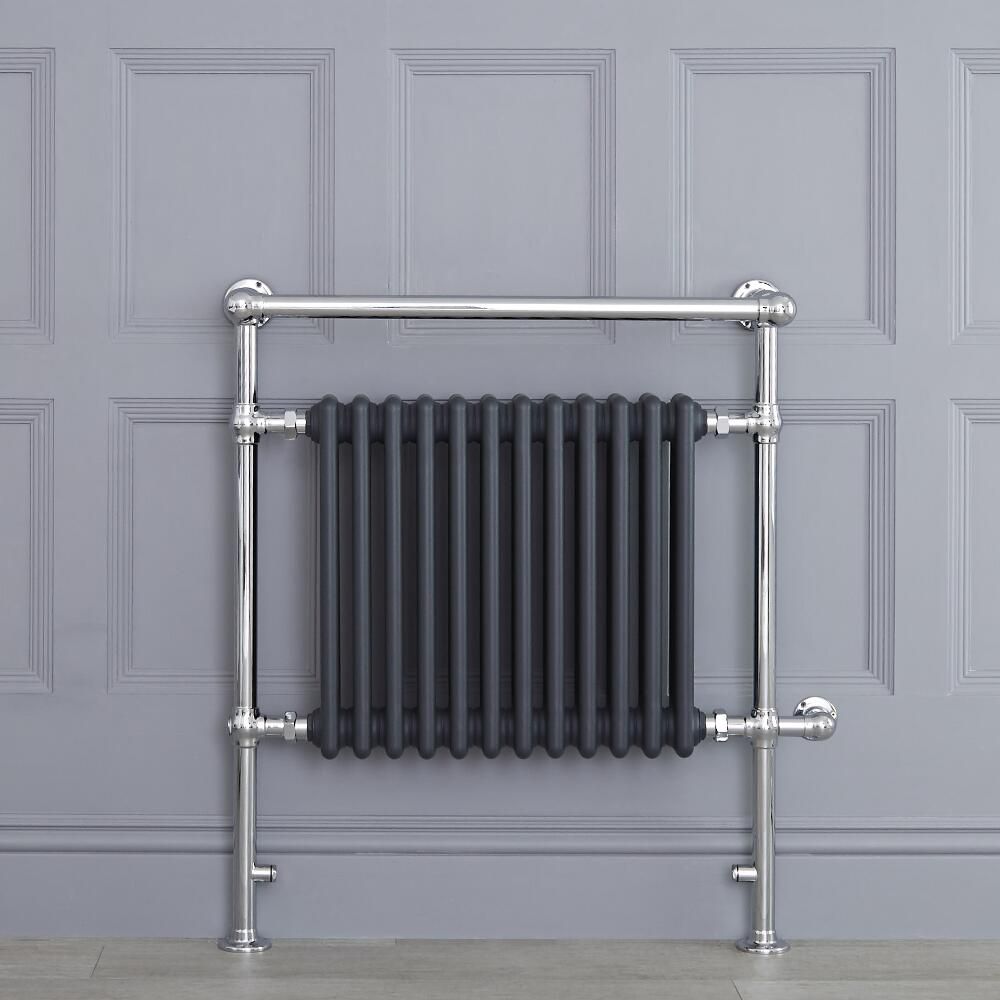Radiador Toallero Tradicional con Elemento Eléctrico de 800 Watt - Antracita - 930mm x 790mm - Elizabeth