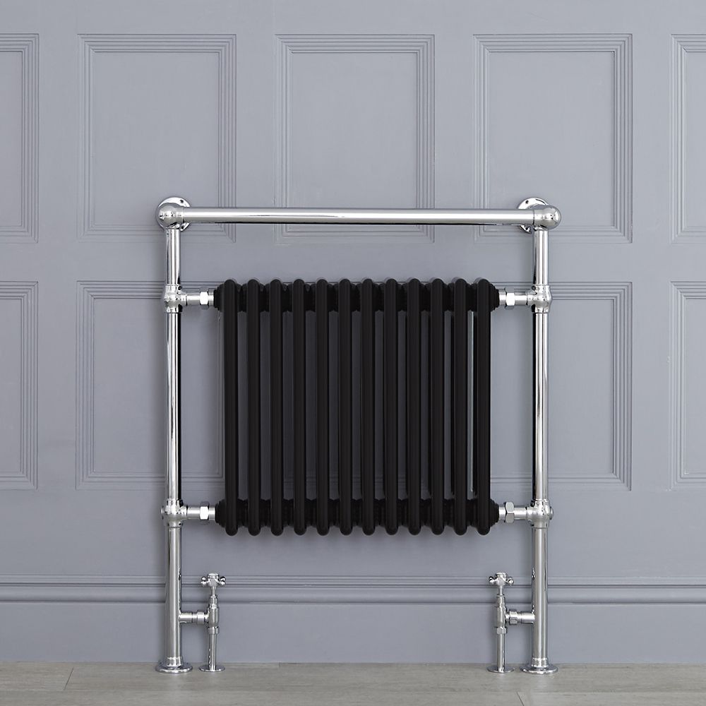 Radiador Toallero Tradicional Negro - 930mm x 790mm (Barra Superior Angular) - Elizabeth