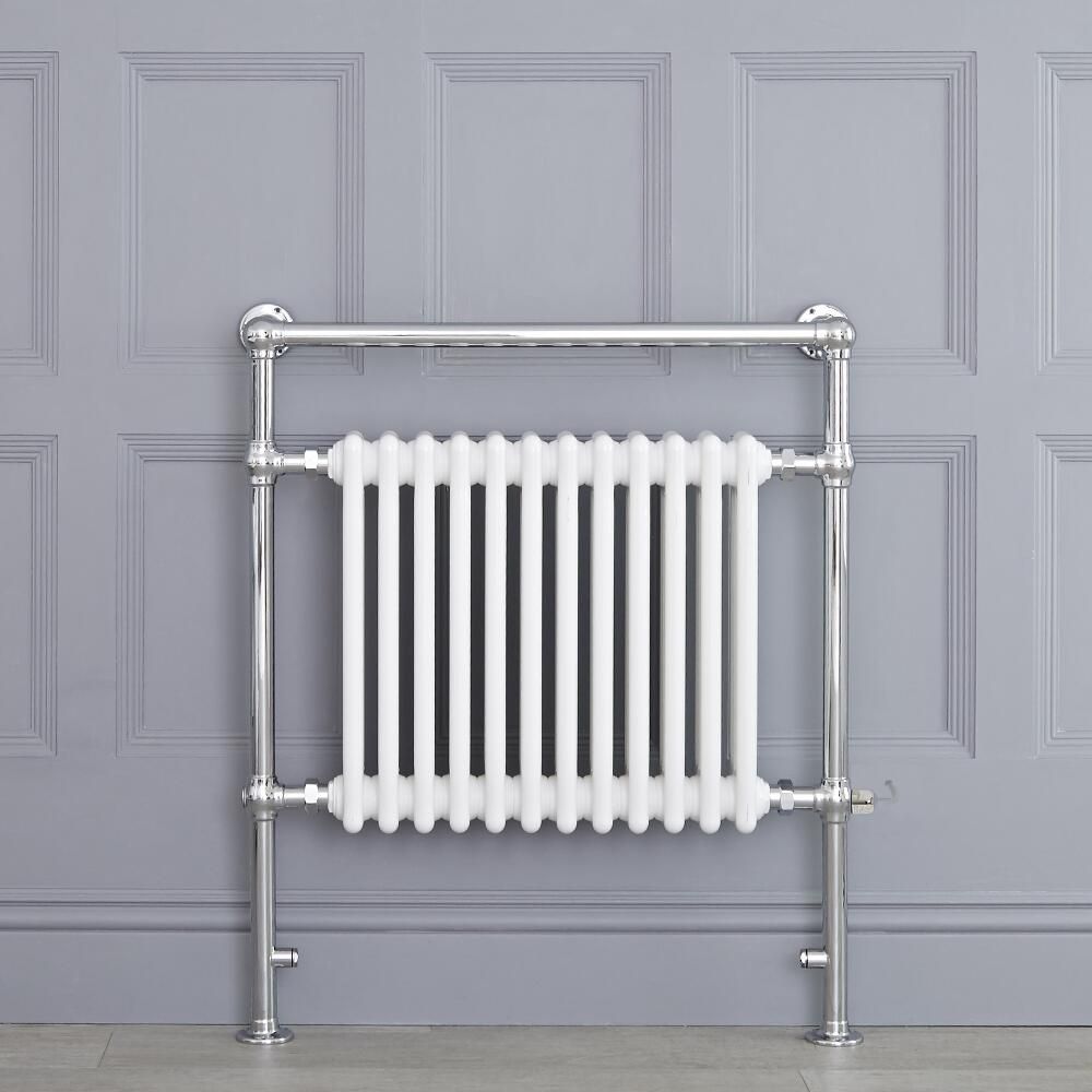 Radiador Toallero Tradicional con Elemento Eléctrico de 800 Watt - Blanco - 930mm x 790mm - Elizabeth