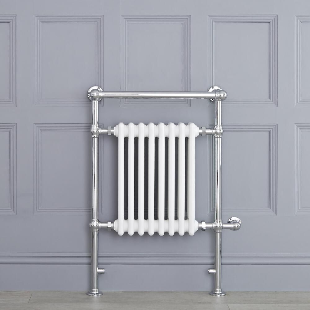 Radiador Toallero Tradicional con Elemento Eléctrico de 600Watt - Blanco - 930mm x 620mm - Elizabeth