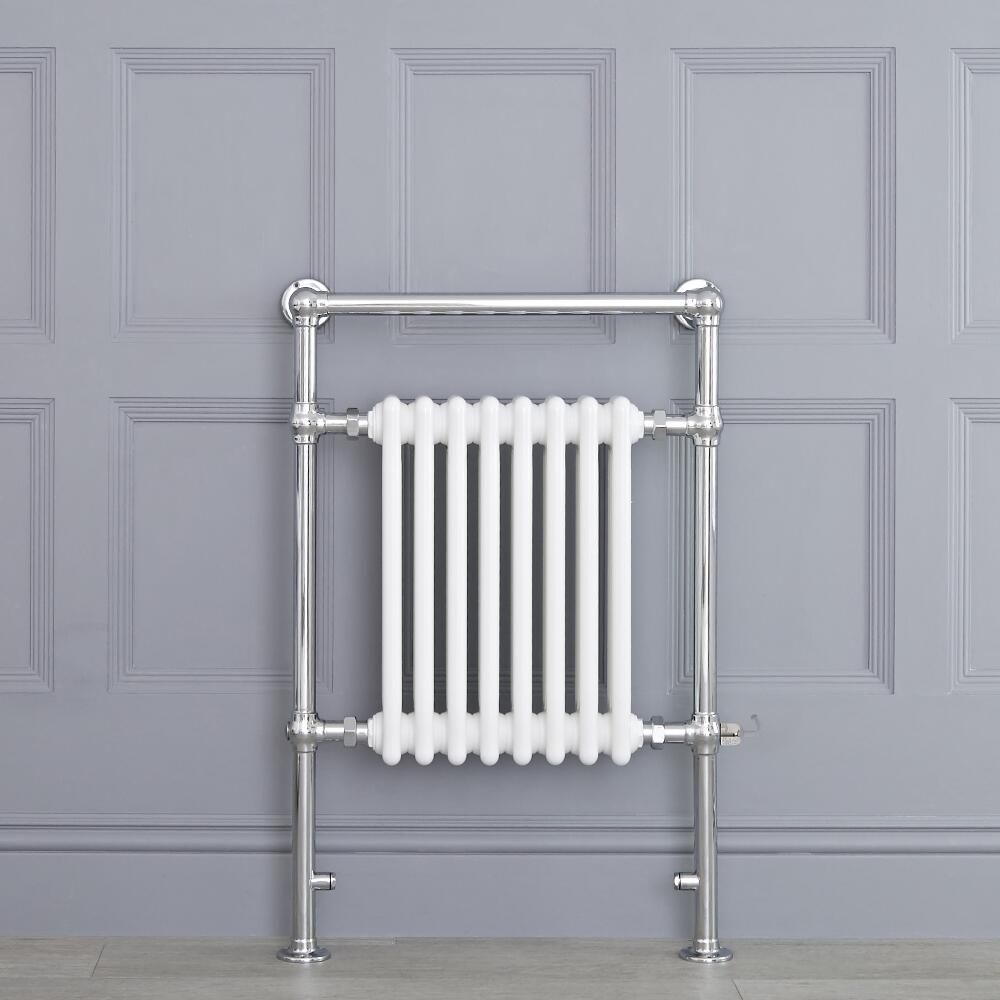 Radiador Toallero Tradicional con Elemento Eléctrico de 600Watt - Blanco - 930mm x 620mm - Elizabeth