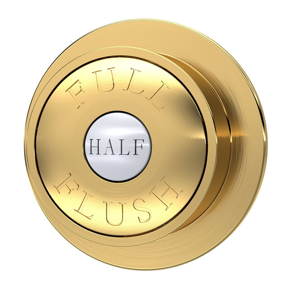 Botón de Vaciado Tradicional Redondo de Doble Descarga - Latón Cepillado - Hudson Reed