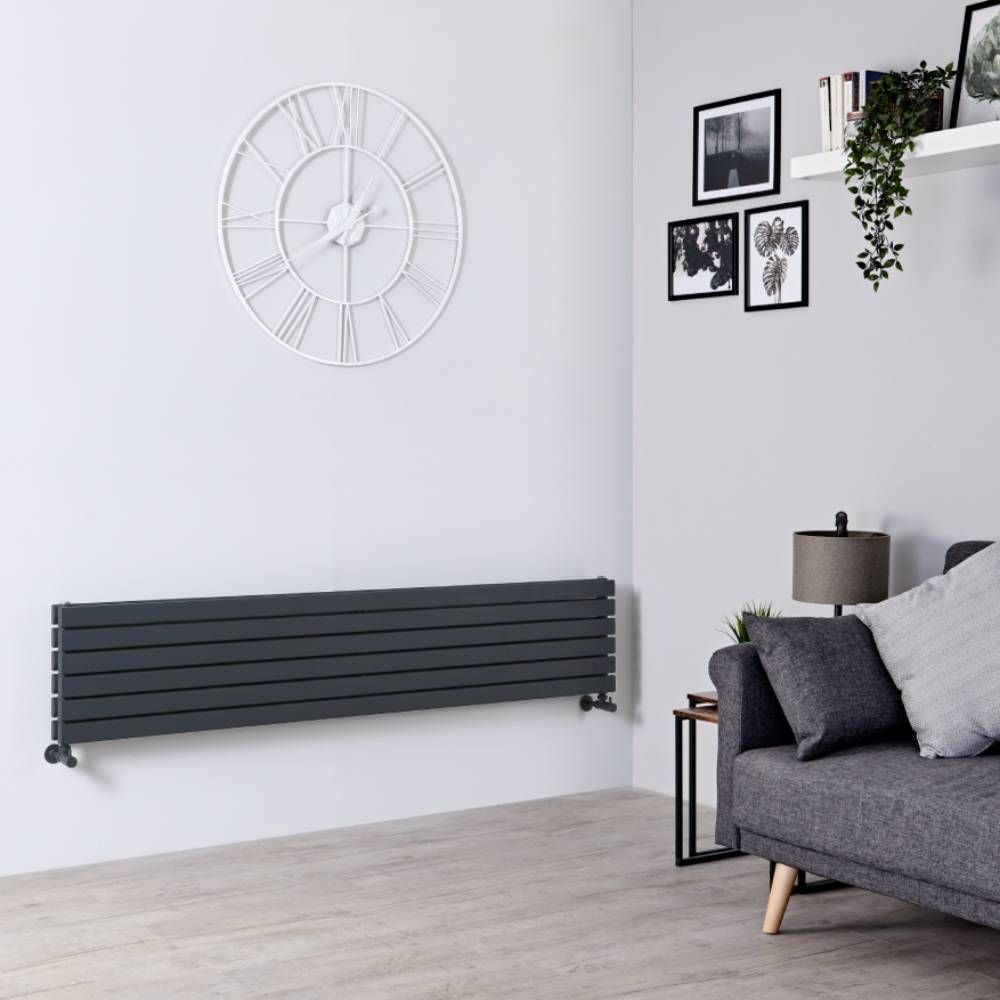 Radiador de Diseño Horizontal (Panel Doble) - 354mm x 1780 mm - Antracita - Sloane