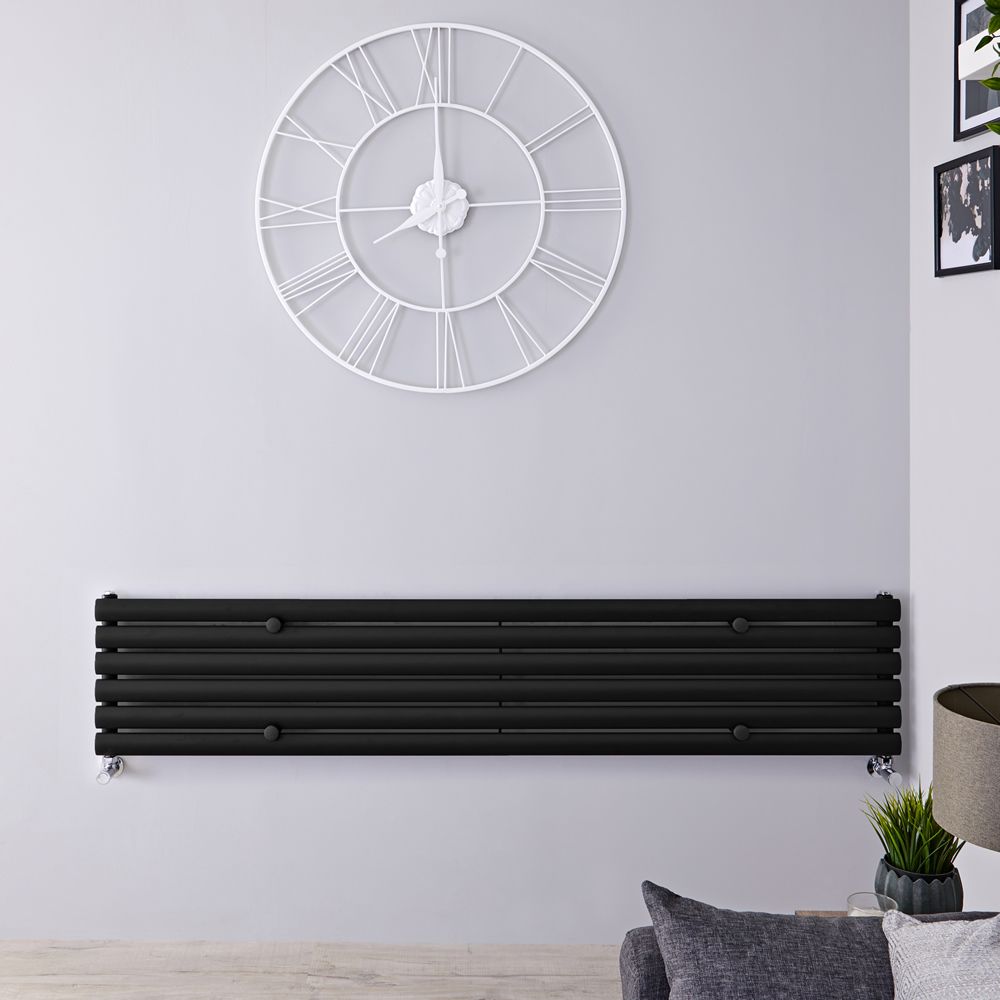 Radiador de Diseño Horizontal (Panel Único) - 354mm x 1780 mm - Negro Mate - Revive
