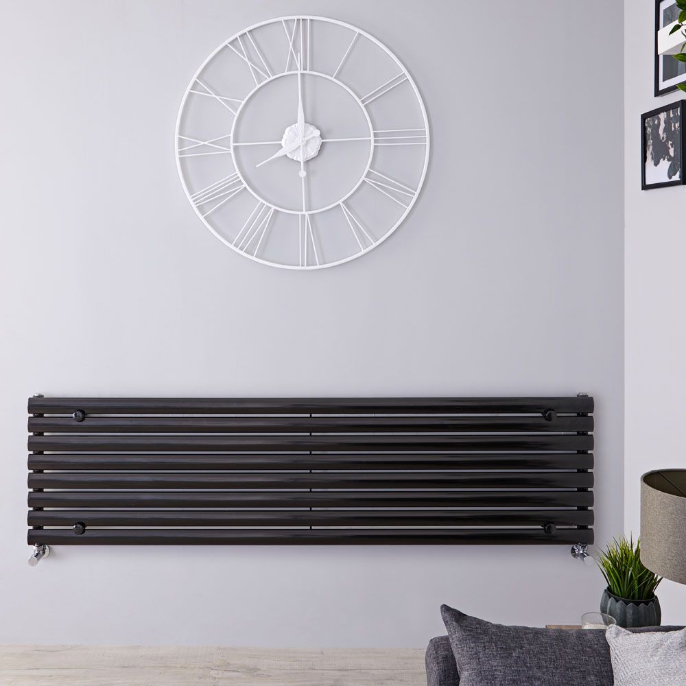 Radiador de Diseño Horizontal (Panel Único) - 472mm x 1780 mm - Negro Mate - Revive