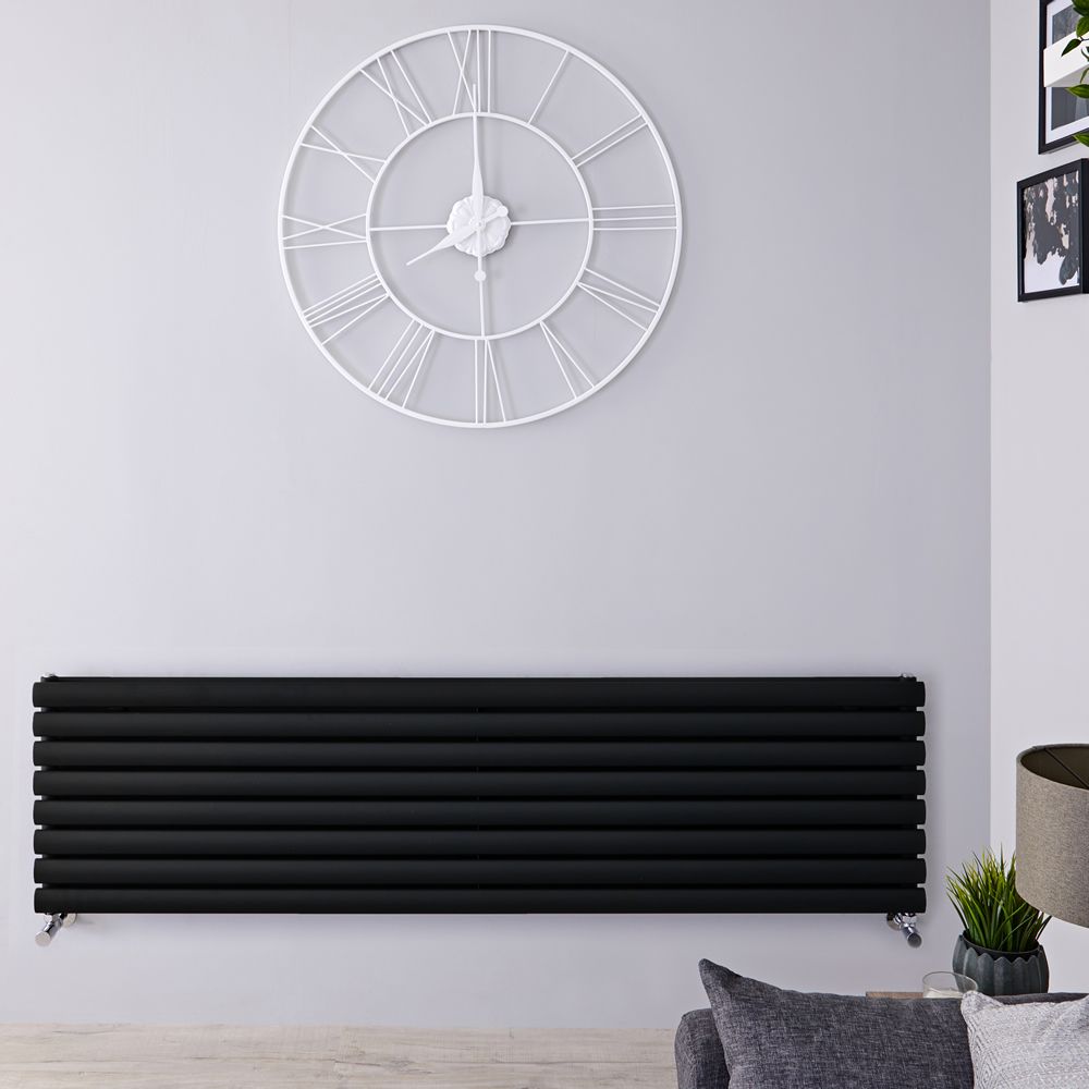 Radiador de Diseño Horizontal (Panel Doble) - 472mm x 1780 mm - Negro Mate - Revive