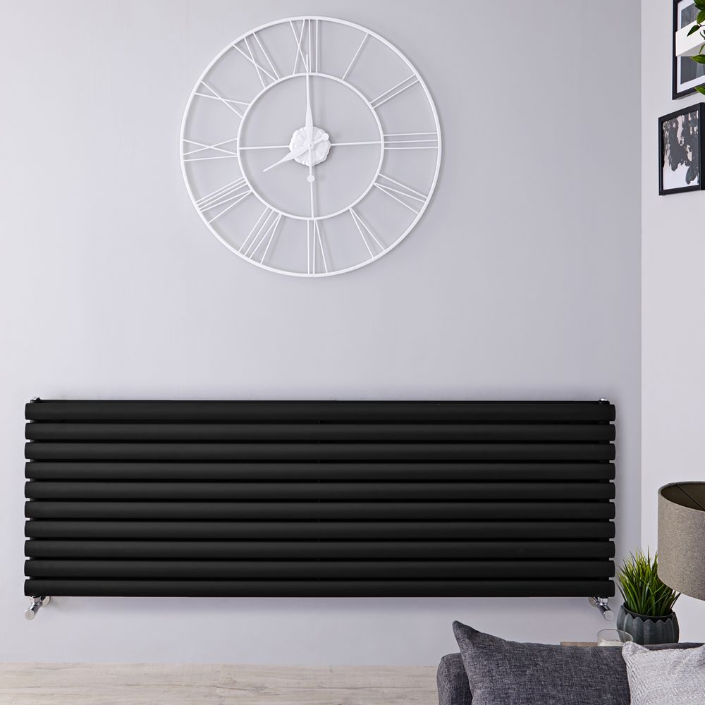 Radiador de Diseño Horizontal (Panel Doble) - 590mm x 1780 mm - Negro Mate - Revive