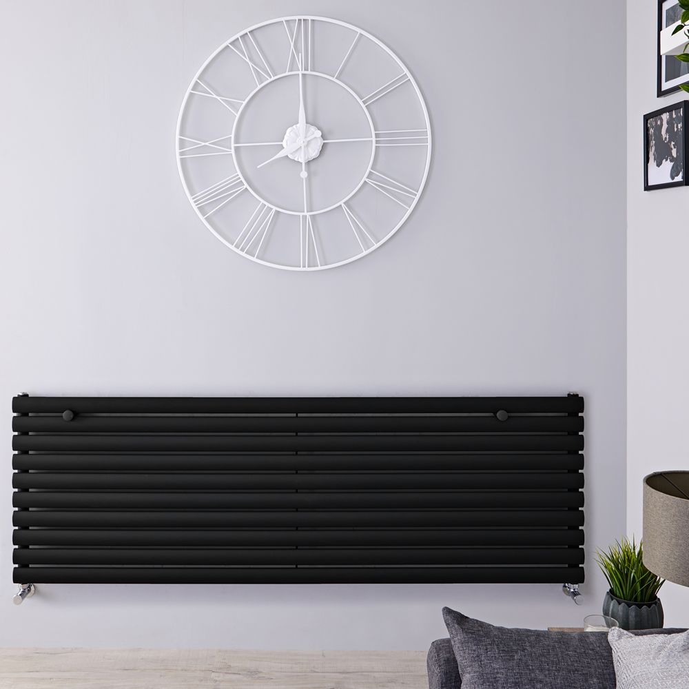 Radiador de Diseño Horizontal (Panel Único) - 590mm x 1780 mm - Negro Mate - Revive