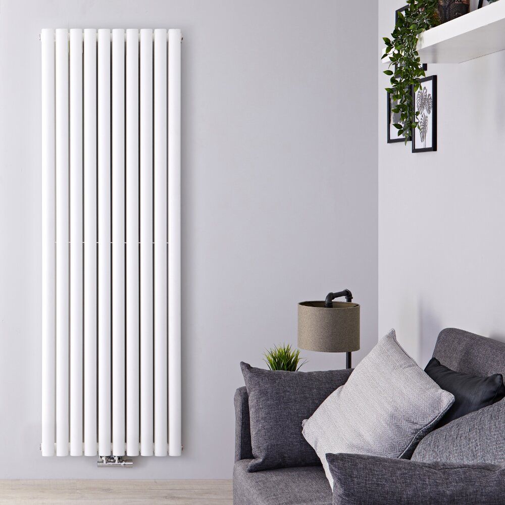 Radiador de Diseño Vertical con Conexión Central (Panel Doble) - 1780mm x 590 mm - Blanco - Revive Caldae