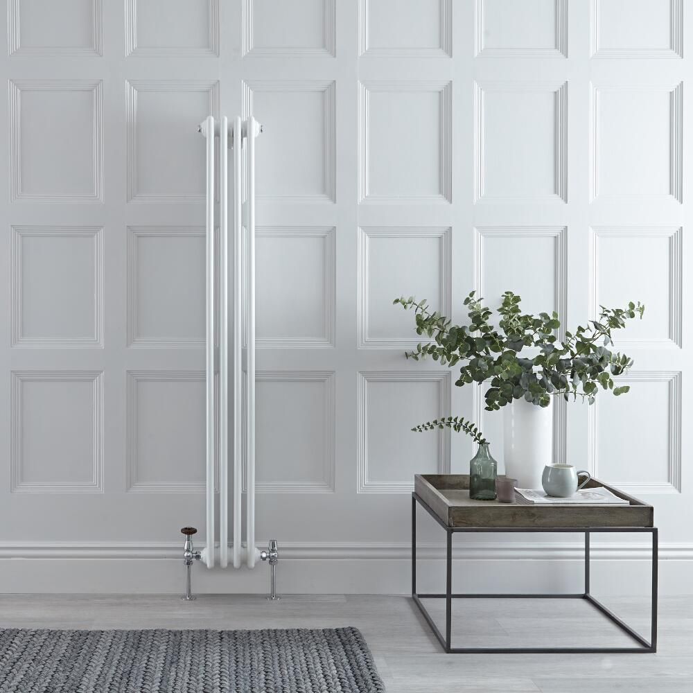 Radiador de Diseño Vertical Triple Tradicional - Blanco - 1500mm x 200mm x 100mm - Regent