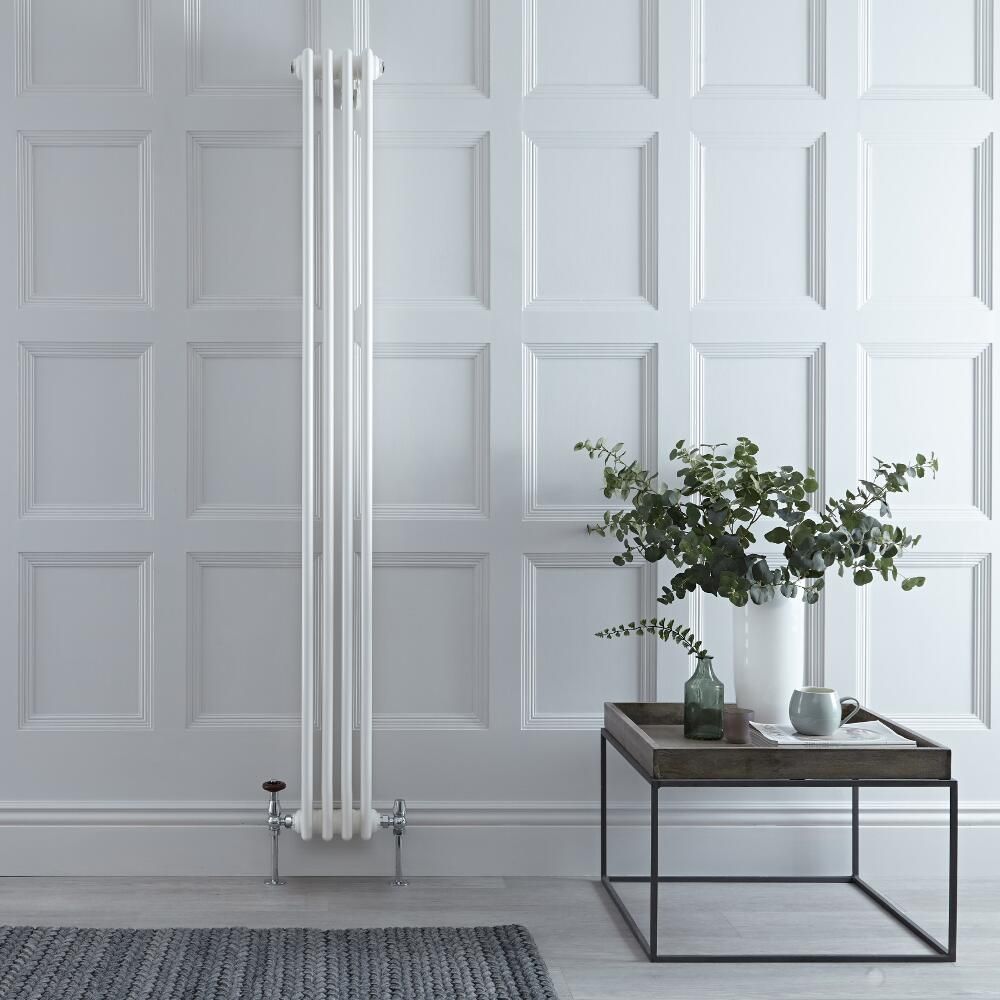 Radiador de Diseño Vertical Triple Tradicional - Blanco - 1800mm x 200mm x 100mm - Regent