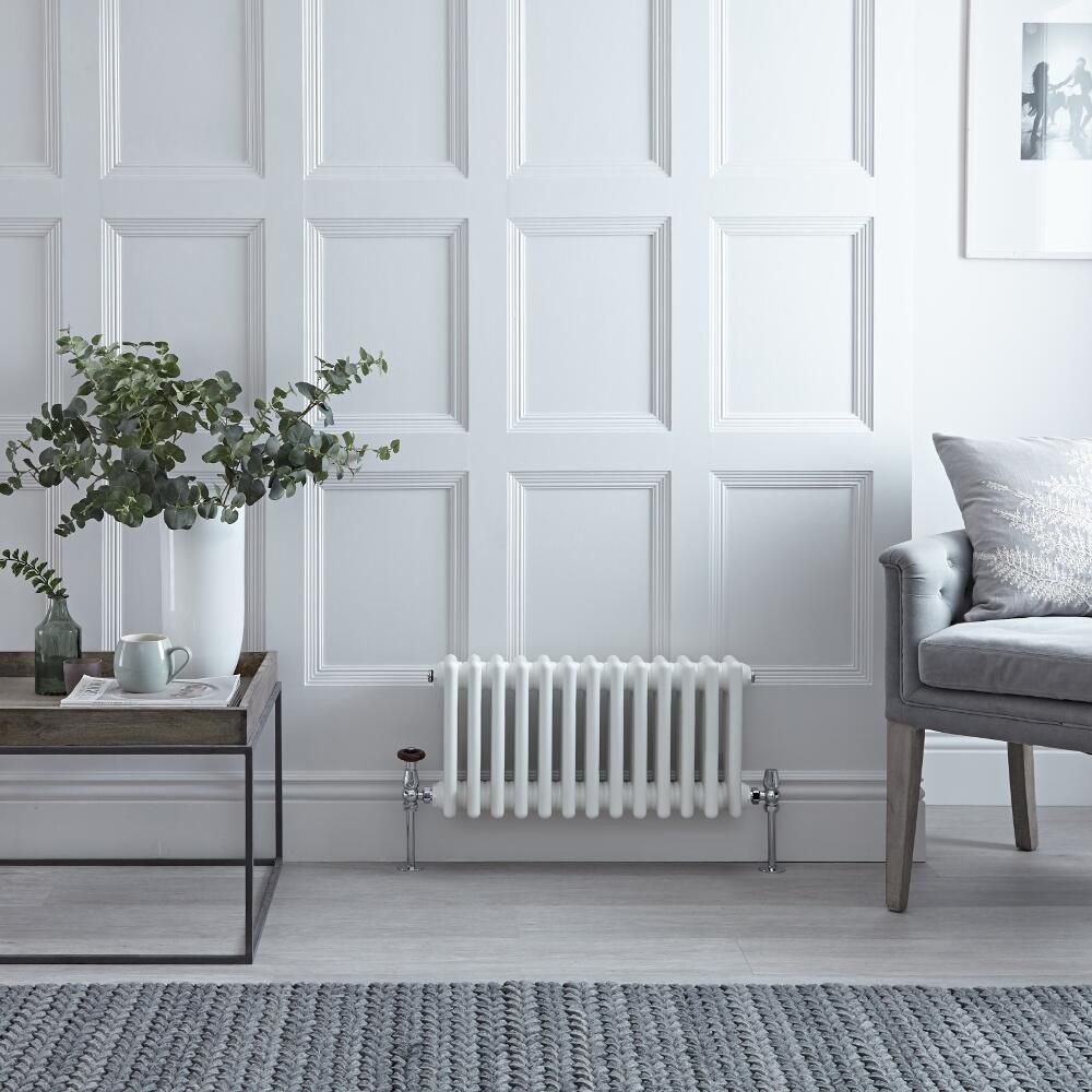 Radiador de Diseño Horizontal Doble Tradicional - Blanco - 300mm x 605mm x 68mm - Regent