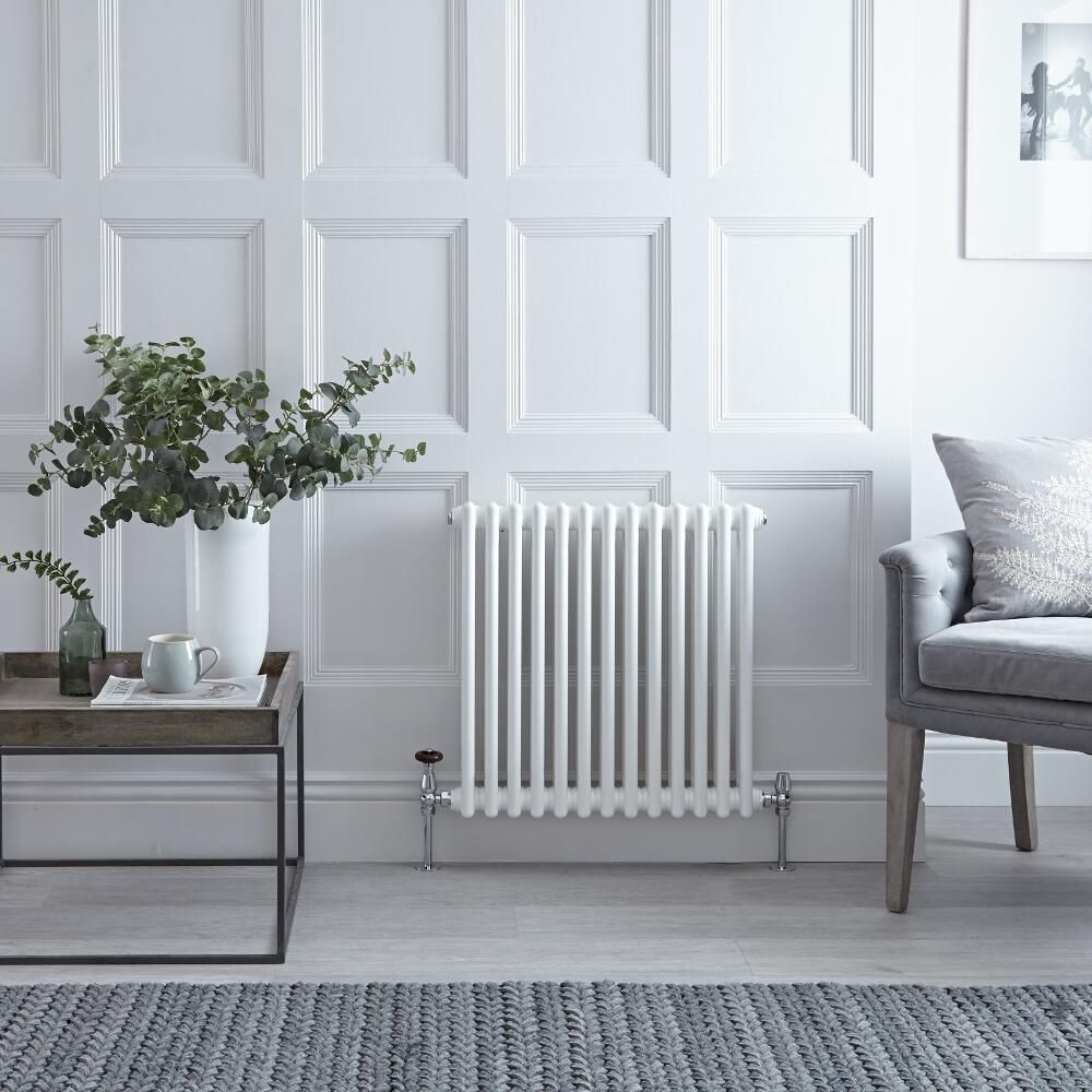 Radiador de Diseño Horizontal Doble Tradicional - Blanco - 600mm x 605mm x 68mm - Regent