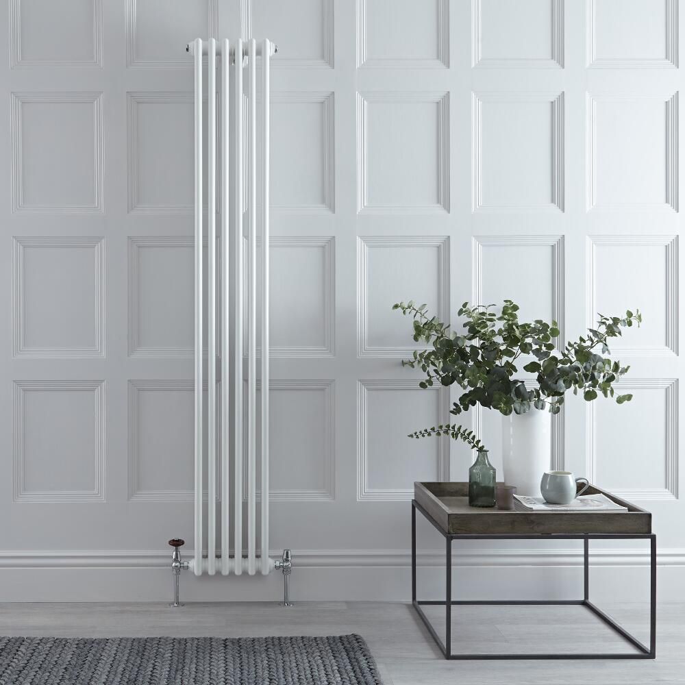 Radiador de Diseño Vertical Doble Tradicional - Blanco - 1800mm x 290mm x 68mm - Regent